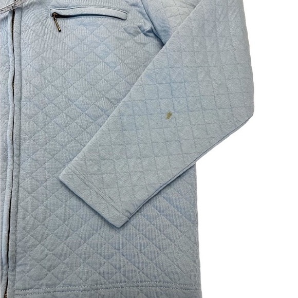 L.L.Bean Blue Lightweight Cotton Blend Quilted Zip Up Jacket Size M - Picture 16 of 17